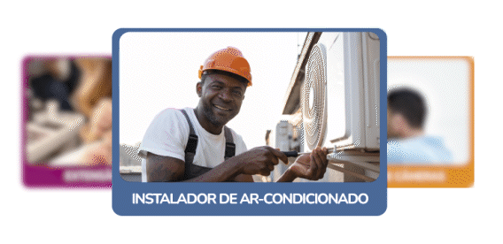 Cards de cursos do Refuturiza Campus, em destaque o curso de Instalador de Ar-Condicionado